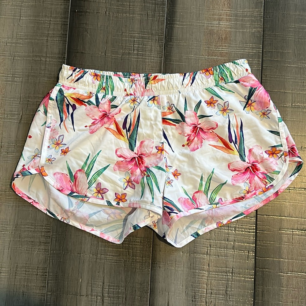 Tropical Flowers Small Old Navy Lined Athletic Shorts
